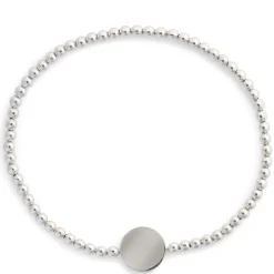 Stretchy Engravable Bead Bracelet, Sterling Silver Sale