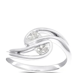 Swirling Half Moon Ring, ¼ Total Carat Weight, 14K White Gold Online