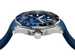 TAG Heuer Aquaracer Professional 300 GMT Blue Dial Blue Rubber Strap Watch, 42mm Sale