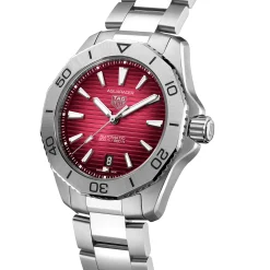 TAG Heuer Aquaracer Professional 200 Watch Red Dial Steel Bracelet, 40mm New