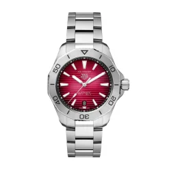 TAG Heuer Aquaracer Professional 200 Watch Red Dial Steel Bracelet, 40mm New