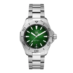 TAG Heuer Aquaracer Professional 200 Watch Green Dial Steel Bracelet, 40mm