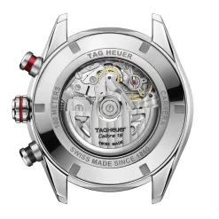 TAG Heuer Carrera Chronograph Watch Black Dial Rubber Strap, 44mm Outlet