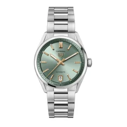 TAG Heuer Carrera Date Watch Green Dial Steel Bracelet, 36mm Clearance