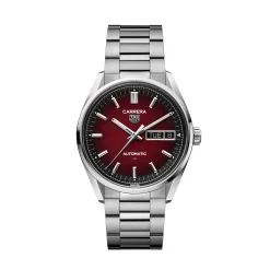 TAG Heuer Carrera Day-Date Red Dial Watch, 41mm Hot