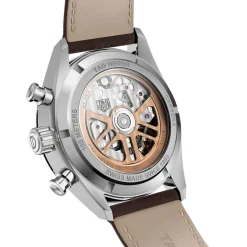 TAG Heuer Carrera Heuer 02 Automatic Mens Grey Leather Chronograph Watch Outlet