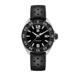 TAG Heuer Formula 1 Quartz Mens Black Rubber Watch, 41mm