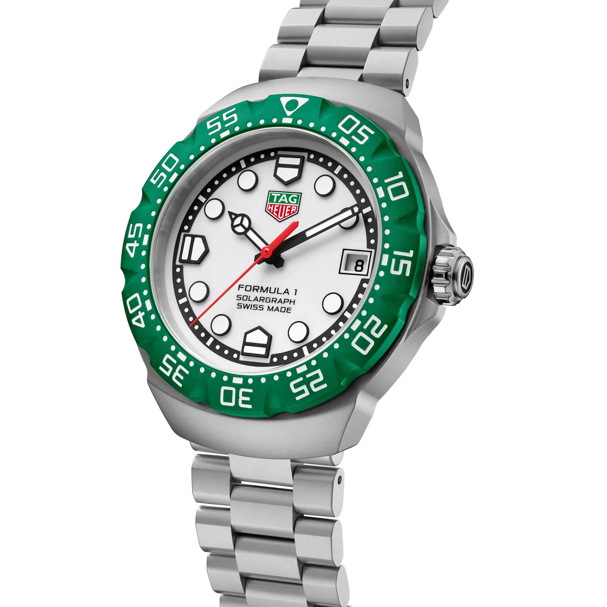 TAG Heuer Formula 1 Solargraph White Dial Watch, 38mm Outlet