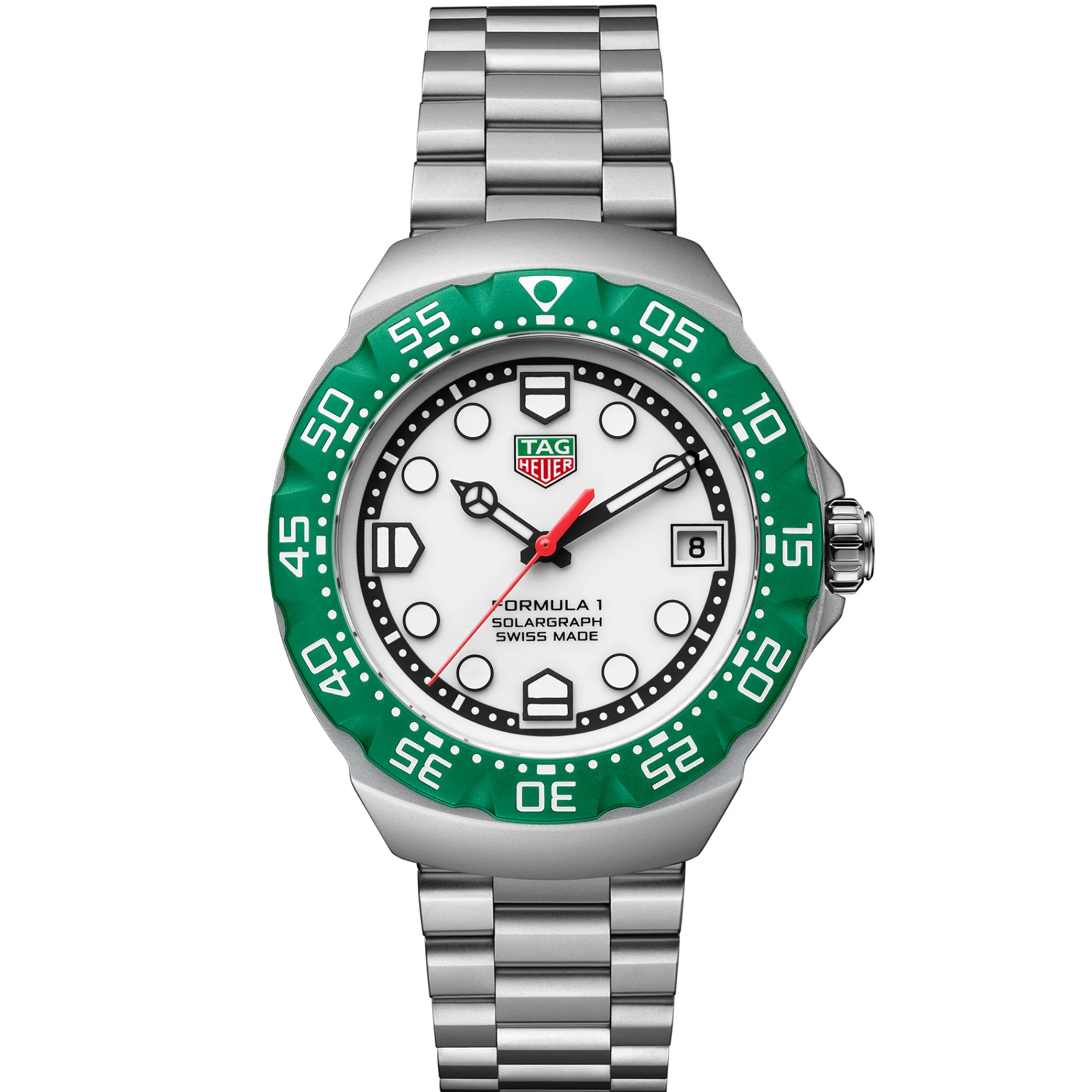 TAG Heuer Formula 1 Solargraph White Dial Watch, 38mm Outlet