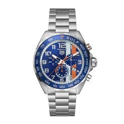 TAG Heuer Formula 1 X Gulf Watch Steel Case Blue Multi-Colored Dial, 43mm New