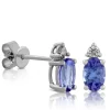 Tanzanite & Diamond Earrings 14K Outlet