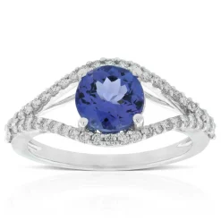 Tanzanite & Diamond Split-Shank Ring 14K Best
