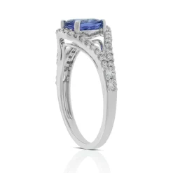 Tanzanite & Diamond Split-Shank Ring 14K Best