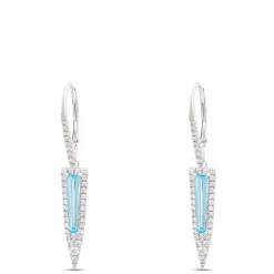 Tapered Blue Topaz Drop Earrings Clearance