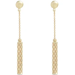 Toscano Beaded Cylinder Dangle Earrings, 14K Yellow Gold Sale
