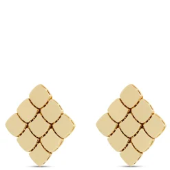 Toscano Checkerboard Post Earrings, 14K Yellow Gold Discount