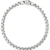 Toscano Classic Round Box Link Bracelet, Stainless Steel Hot