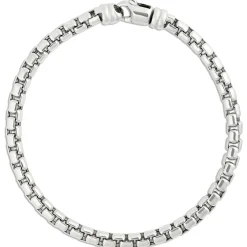 Toscano Classic Round Box Link Bracelet, Stainless Steel Hot