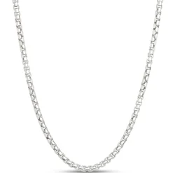 Toscano Classic Round Box Link Necklace, Sterling Silver
