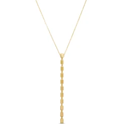 Toscano Cubic Linear Drop Necklace 14K Yellow Gold Outlet