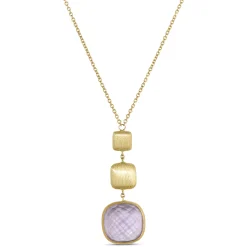 Toscano Cushion Cut Amethyst Pendant, 14K Yellow Gold Sale