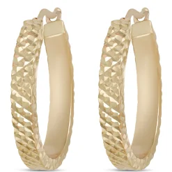 Toscano Diamond Cut Hoop Earrings, 14K Yellow Gold Best