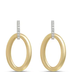 Toscano Door Knocker Earrings with Diamonds, 18K Yellow Gold Hot