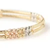 Toscano Double Row Flexy Station Bracelet, 14K Tri-Color Gold Clearance