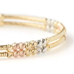 Toscano Double Row Flexy Station Bracelet, 14K Tri-Color Gold Clearance