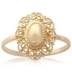 Toscano Filigree Framed Oval Dome Ring 14K Sale