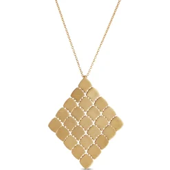 Toscano Flexy Checkerboard Malachite Pendant, 14K Yellow Gold Outlet
