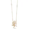 Toscano Flower Pendant with White Enamel Pearl, 14K Yellow Gold Outlet