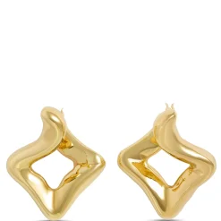 Toscano Front to Back Geo Shaped Hoops, 14K Yellow Gold Outlet