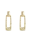 Toscano Hammered Door Knocker Earrings, 14K Yellow Gold New