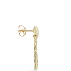 Toscano Hammered Door Knocker Earrings, 14K Yellow Gold New