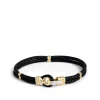 Toscano 8.5-Inch Black Braided Cord Bracelet, 14K White and Yellow Gold Hot