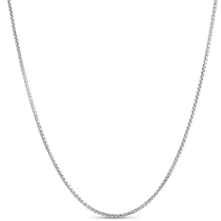 Toscano 24 Inch Box Link Necklace, 14k White Gold Sale