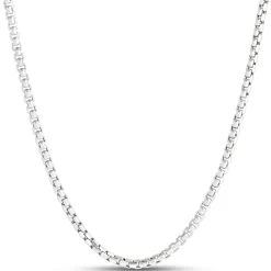 Toscano 18-Inch Diamond Cut Box Link Necklace, 14K White Gold Discount