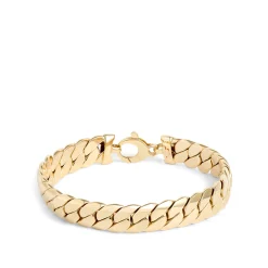 Toscano 8-Inch Domed Curb Link Bracelet, 14K Yellow Gold Hot