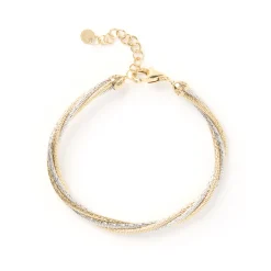 Toscano 7-Inch Double Row Flexy Beaded Bracelet, 14K Yellow Gold Clearance