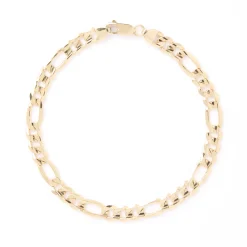 Toscano 8.5-Inch Figaro Chain bracelet, 14K Yellow Gold