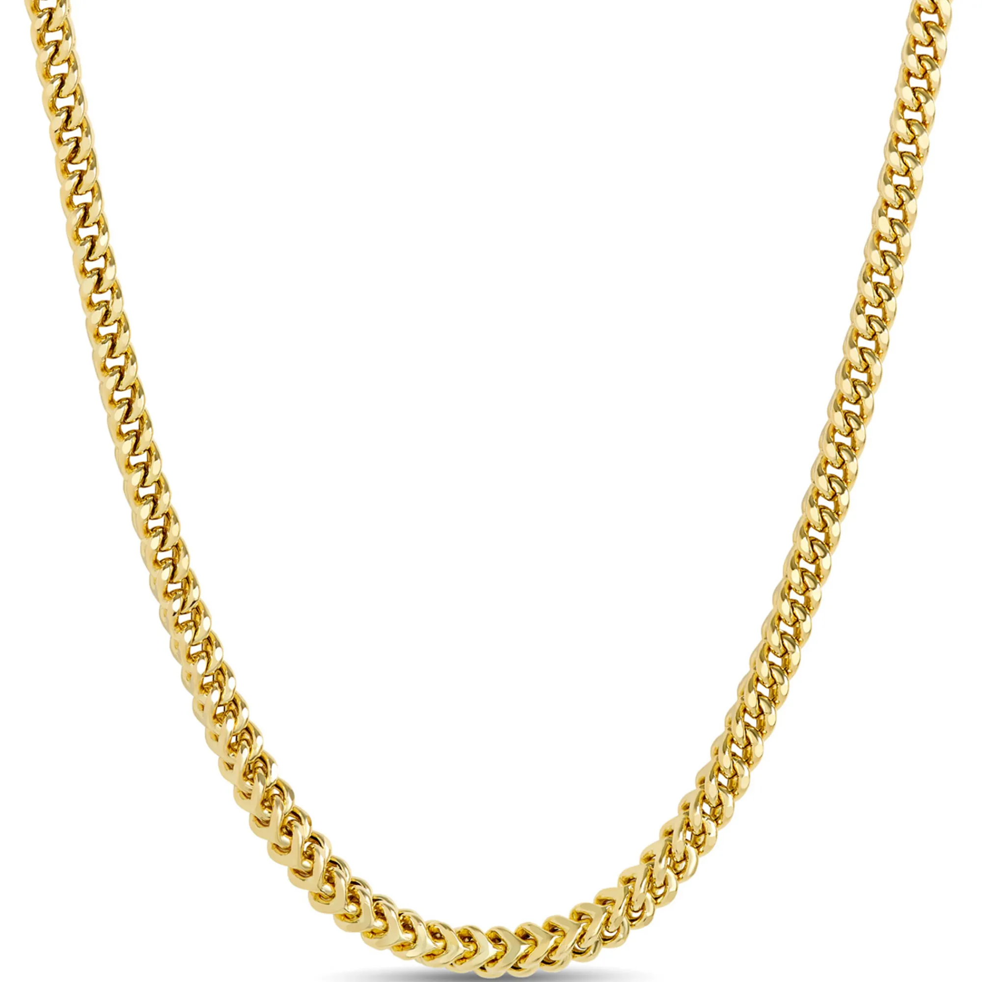 Toscano 24-Inch Four-Sided Franco Chain, 14K Yellow Gold Hot