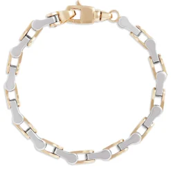 Toscano 8.5-Inch Hinged Link Bracelet, 14K Two-Tone Gold Clearance