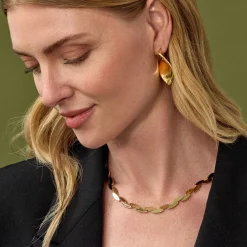 Toscano 18-Inch Marquise-Shaped Links Necklace, 14K Yellow Gold Clearance