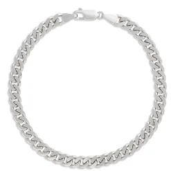 Toscano 8-Inch Mirror Curb Bracelet, 14K White Gold Clearance