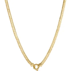 Toscano 18-Inch Oval Snake Link Neck Chain, 14K Yellow Gold Sale