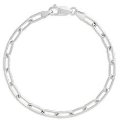 Toscano 7.5-Inch Paperclip Link Bracelet, 14K White Gold New