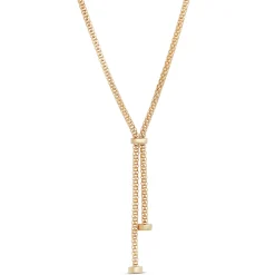 Toscano 20-Inch Popcorn Link Lariat Necklace, 14K Yellow Gold Sale