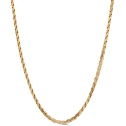 Toscano 24-Inch Pyramid Link Neck Chain, 14K Yellow Gold