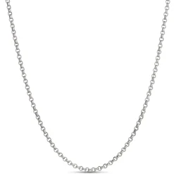 Toscano 24 Inch Rolo Link Necklace, 14k White Gold Discount